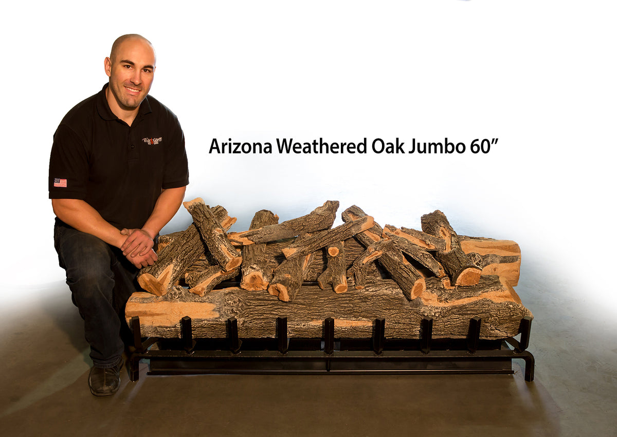 Grand Canyon Arizona Weathered Oak Jumbo 60 Gas Log Set — JUMBOAWO60LOGS