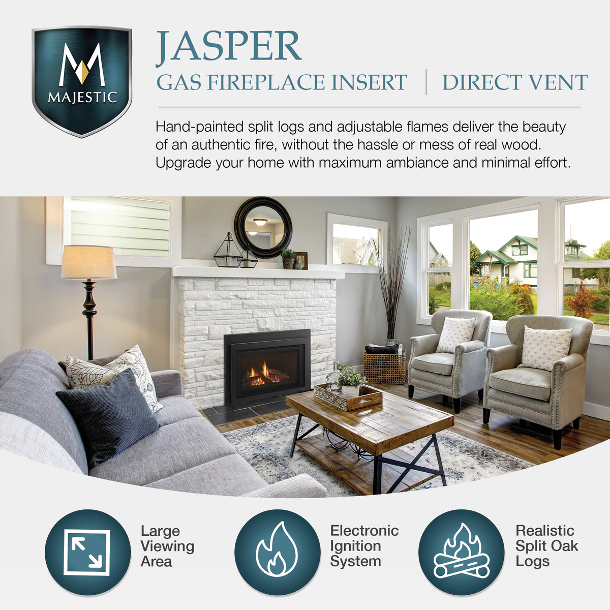 Majestic Jasper 30 Medium Direct Vent Gas Insert — JASPER30IN