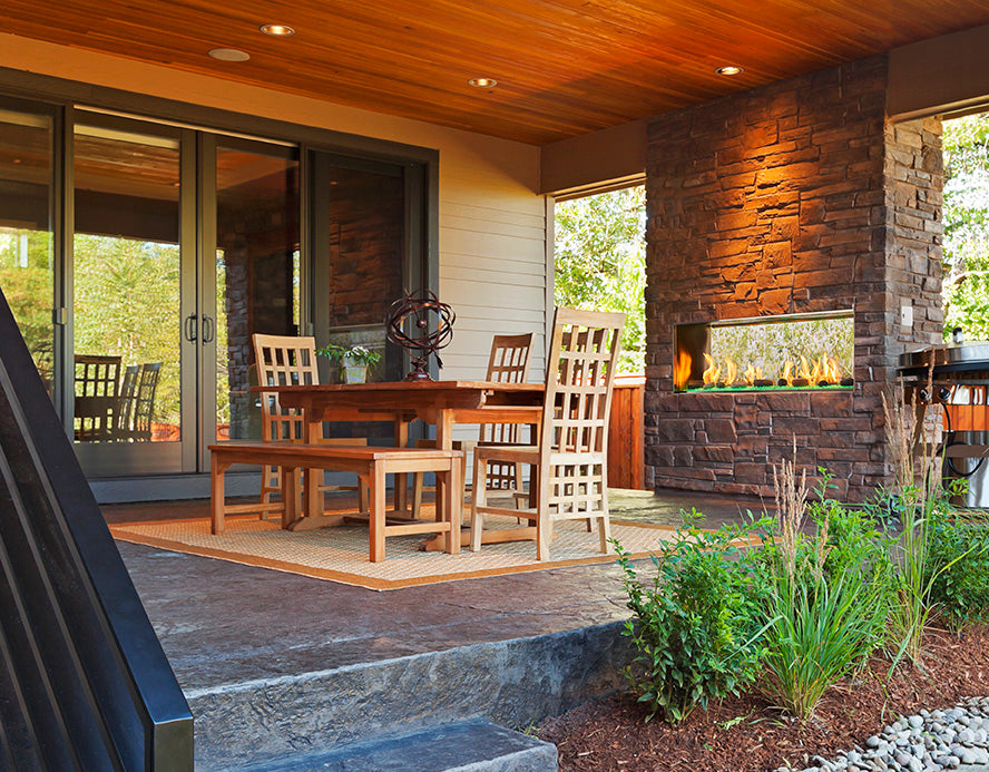 Majestic Lanai 48 See-Through Outdoor Linear Gas Fireplace — ODLANAIGST-48